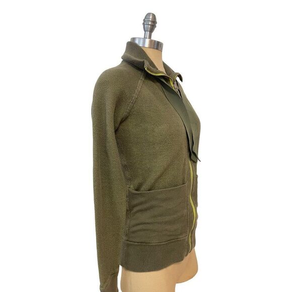 Lululemon Post Savasana Knit Zip Up Jacket Green Small - Picture 5 of 7